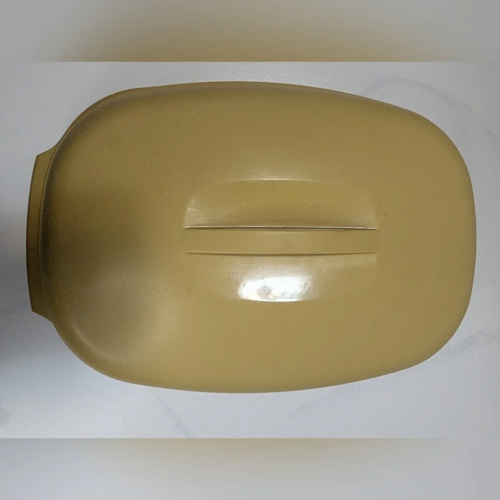 Vintage Tupperware Harvest Gold Microwave Steamer 3 Piece
